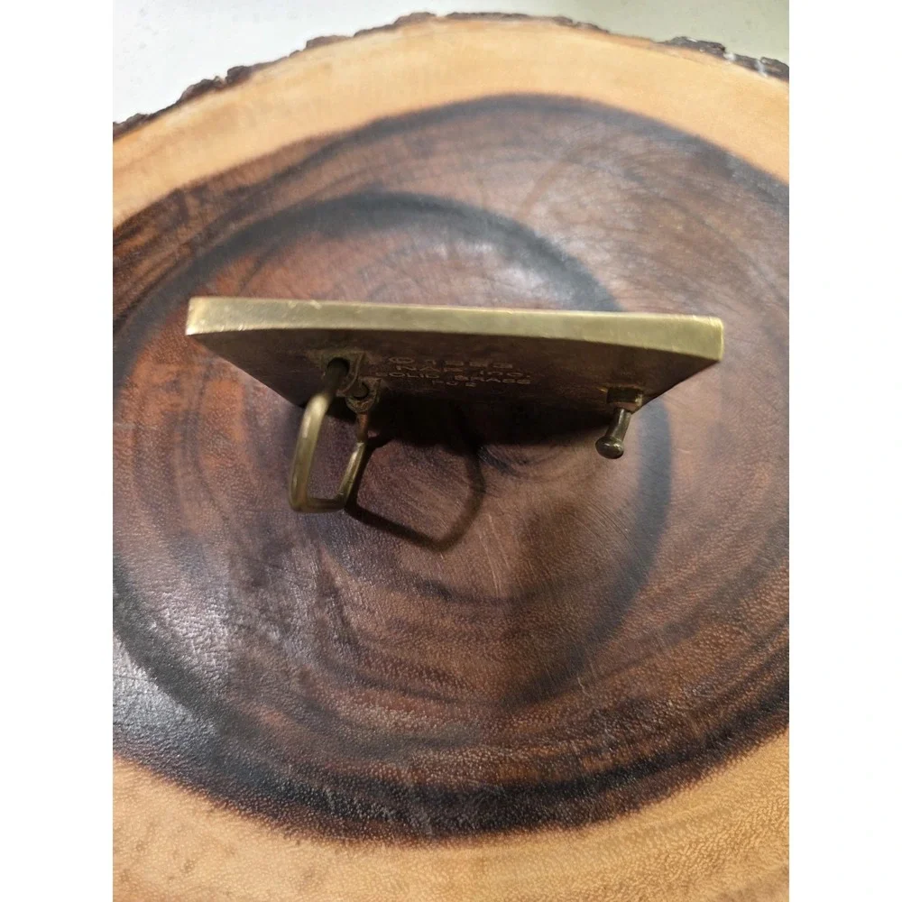Boy Scouts Of America Solid Brass Uniform Belt Buckle On White Enamel Vintage